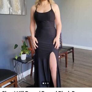 Sherri Hill Black Bodycon Prom Dress with Slit